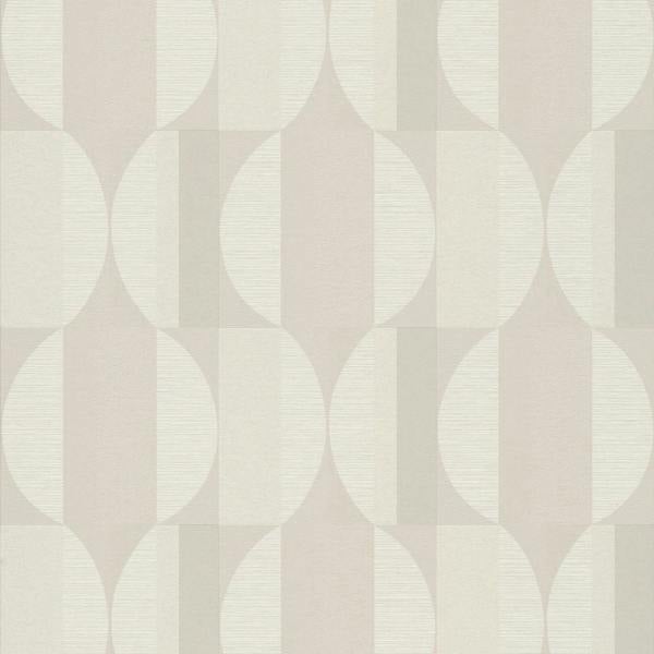 Grandeco Boutique Fuma Retro Geometric Luxury Weight Embossed Wallpaper, Natural