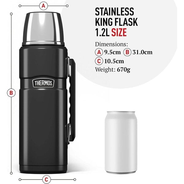 Thermos Stainless King 1.2L Insulated Flask 24h Hot 24h Cold Raspberry Pink