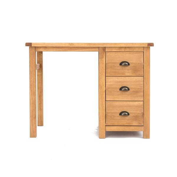 Lugo 3 Drawer Desk - Dressing Table Brass Cup Handle