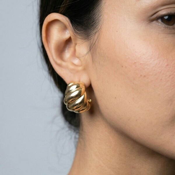 Uchi & Soto Chunky Gold Wave Earrings