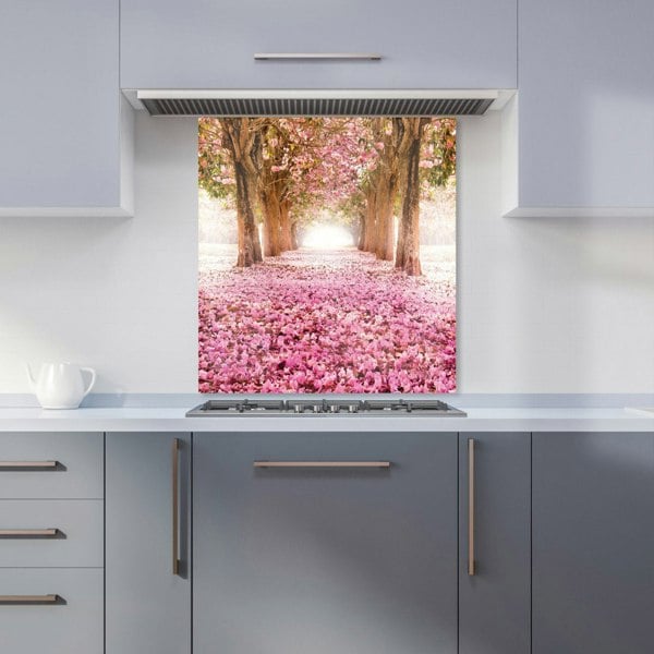 Warren Reed - Designer Pink Flower Tree Tunnel Kitchen Splashback