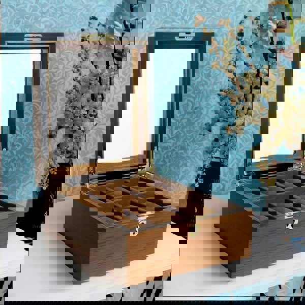 Rafaelo Mobilia 6 Slot Watch Lockable Storage Box Brown