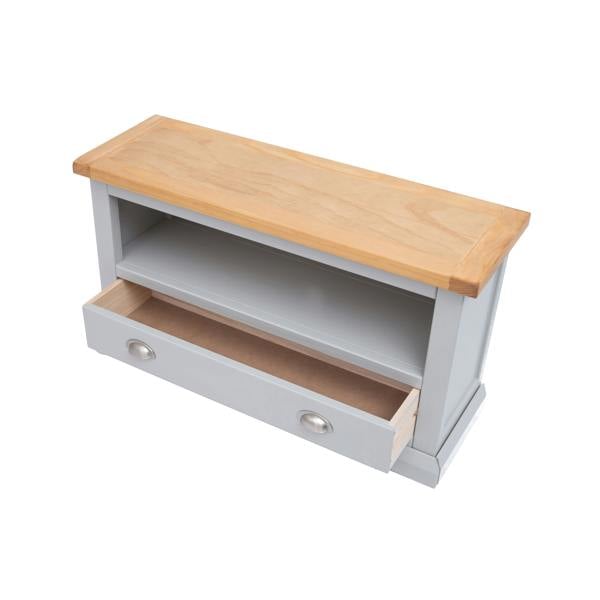 Cabinet Bits Loreo Light Grey 1 Drawer TV Cabinet Chrome Cup Handle