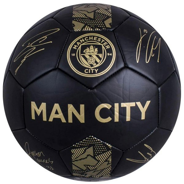 Manchester City FC Phantom Signature Football - Black/Gold