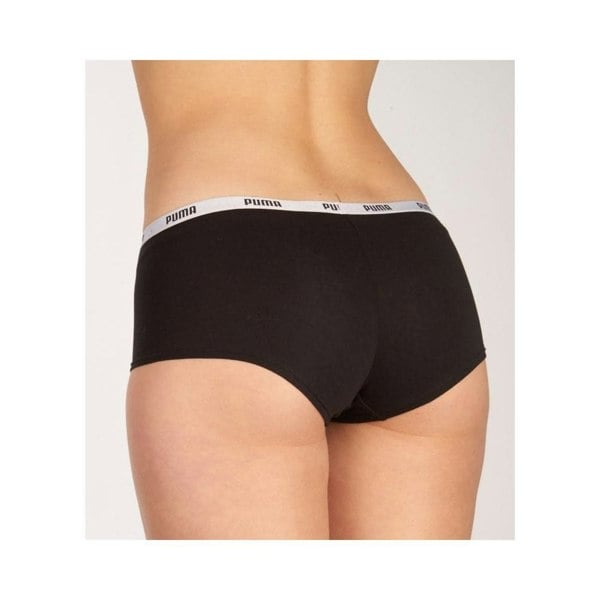 Puma 2-Pack Striped Logo Mid-Rise Mini Shorts, Black
