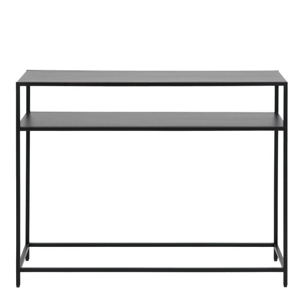 Wyld Haus Graz Matt Black Metal Open Shelf Console Table