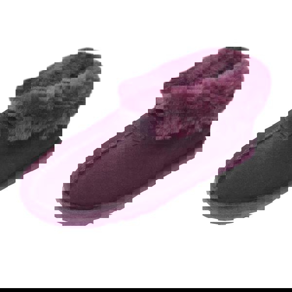 Eastern Counties Leather Womens Sheepskin Lined Split Seam Slipper Boots - Plum