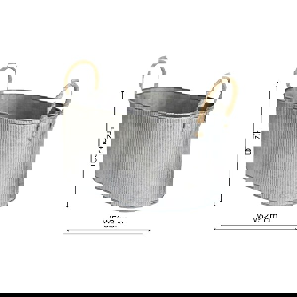 Ivyline Outdoor Galvanised Rope Handle Trough Set of Two