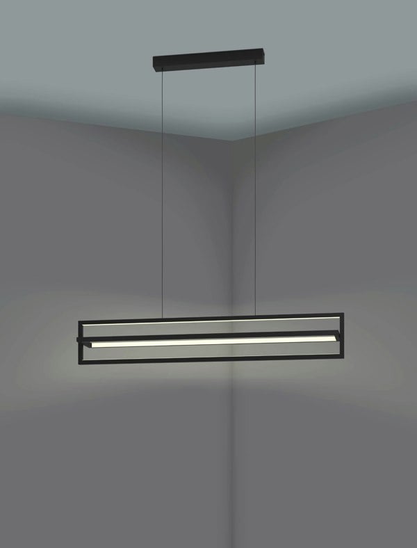 EGLO Siberia Modern Black Steel LED Pendant Light WBS