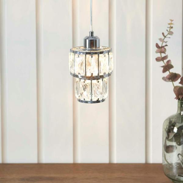 Pagazzi Lighting Darla Small Chrome Ceiling Light Pendant