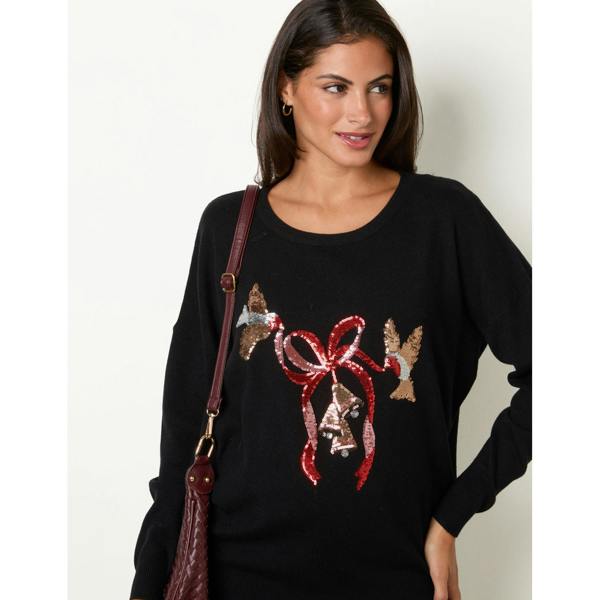 Blue Vanilla Bow Christmas Jumper