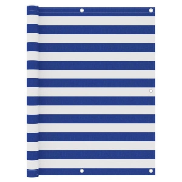 Berkfield Balcony Screen White and Blue 120x300 cm Oxford Fabric