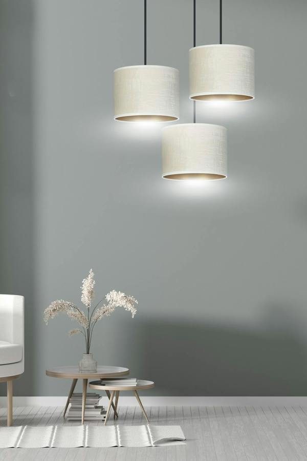 Emibig HILDE Pendant lamp 3 x E27 Black with White Shade