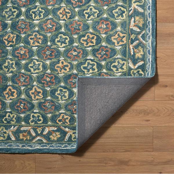 Livabliss Fairfax-Hand Tufted Blue Beige Pink Wool Global Fringe Rug