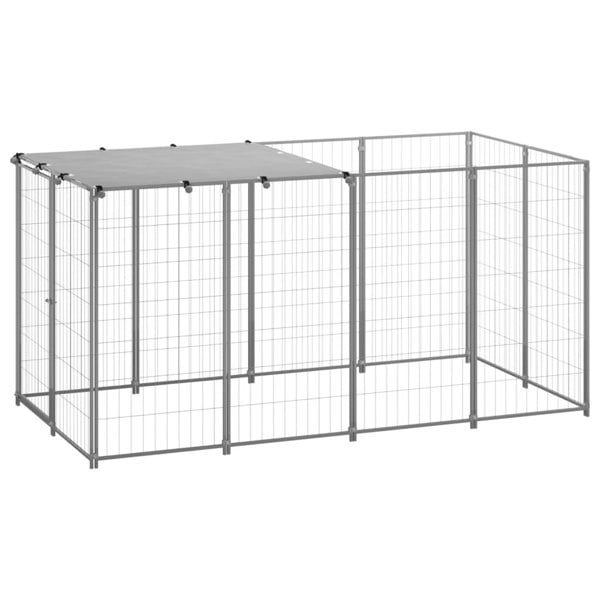 Berkfield Dog Kennel Silver 2.42 m�__ Steel