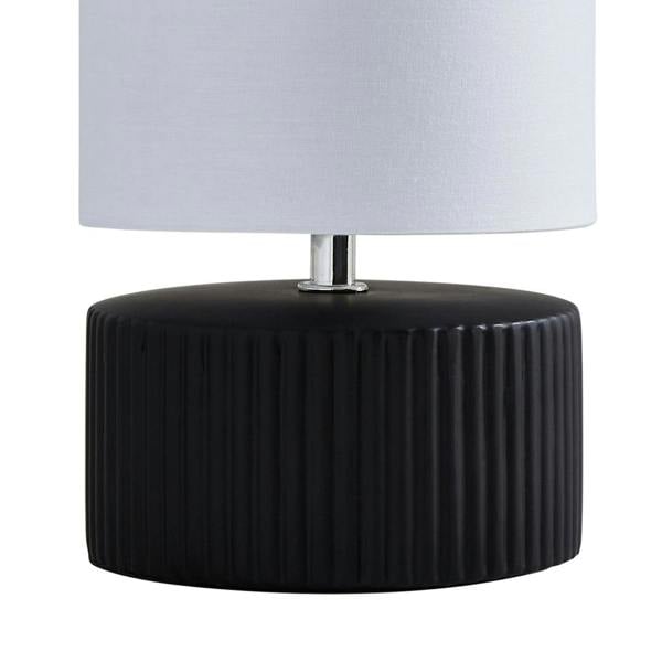 Linden Black Ribbed Ceramic Table Lamp