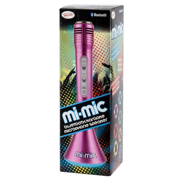 Mi-Mic Karaoke Microphone Speaker with Bluetooth and LED Lights - Pink