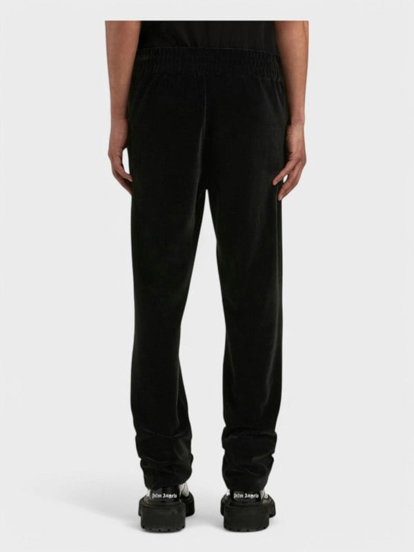 Palm Angels Velvet Track Pants 'Black/White' - Supplied FashionPalm Angels