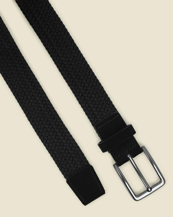Larsson & Co Koltrast - Woven Suede Trim Stretch Belt