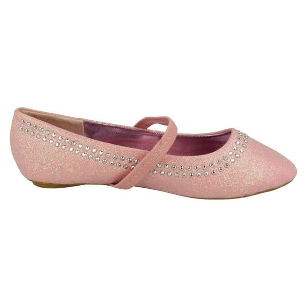 Spot On Girls Spot On Glitter Elasticated Strap Flats