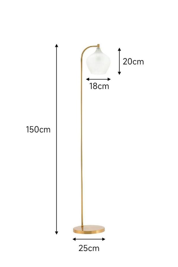 Living and Home Luxurious Floor Lamp with Frosted Glass Lampshade