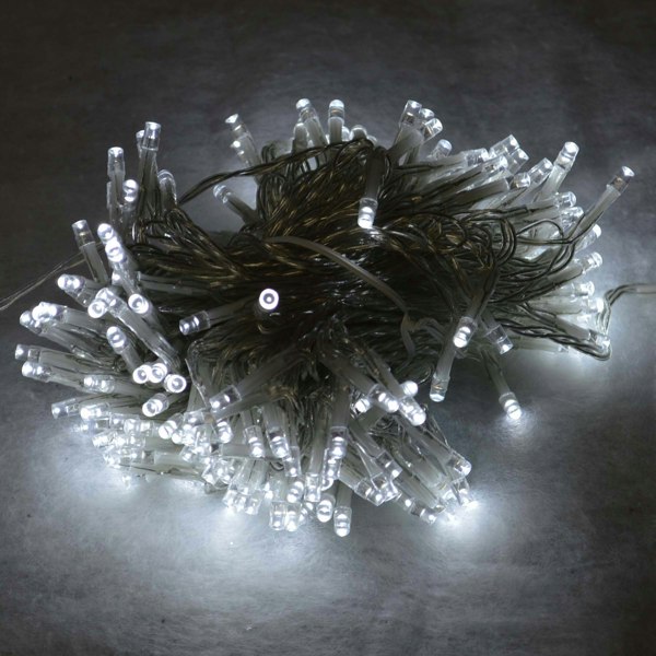 Samuel Alexander 200 LED 16m Premier Christmas Outdoor Function Lights Timer Clear Cable in White