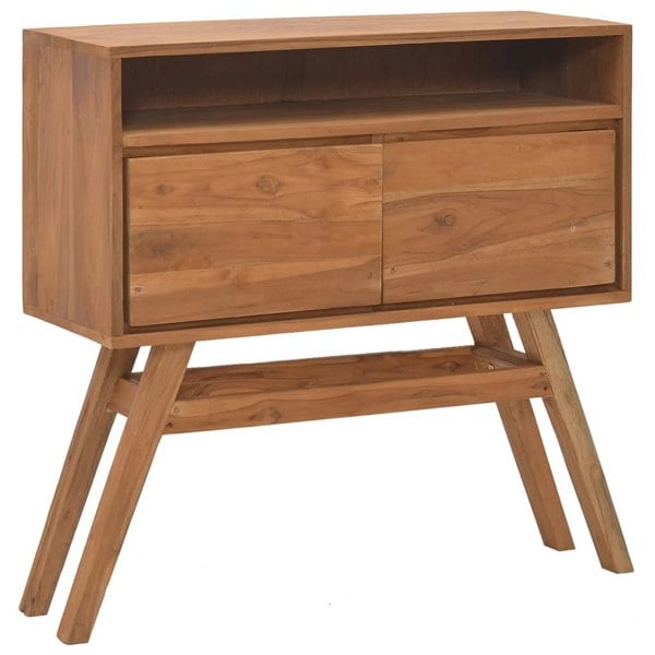 Berkfield Console Table 80x30x80 cm Solid Teak Wood
