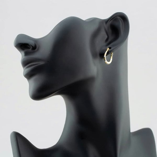 T. H. Baker 9ct Gold Two Colour Groove Creole Earrings 2.53.3889