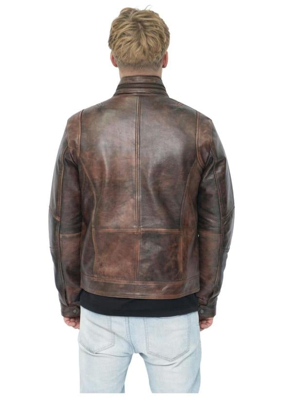 Infinity Leather Men's Leather Retro Biker Jacket-Toronto