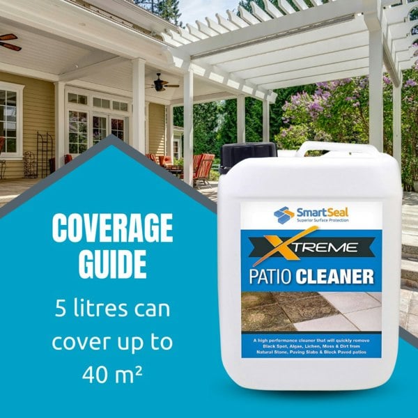 Smartseal Patio Cleaner Xtreme Removal of Moss, Algae, Black Spots, Grime - 15 Litres (3 x 5 Litre)