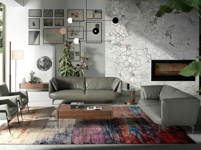 Angel Cerdá Round tempered glass and walnut corner table 2036