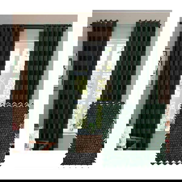 Furn Chenille Blackout Curtains - Bottle Green