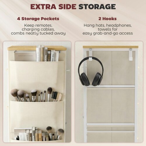 HOMCOM Fabric Chest of Drawers, 5 Drawer Dresser for Bedroom, Beige