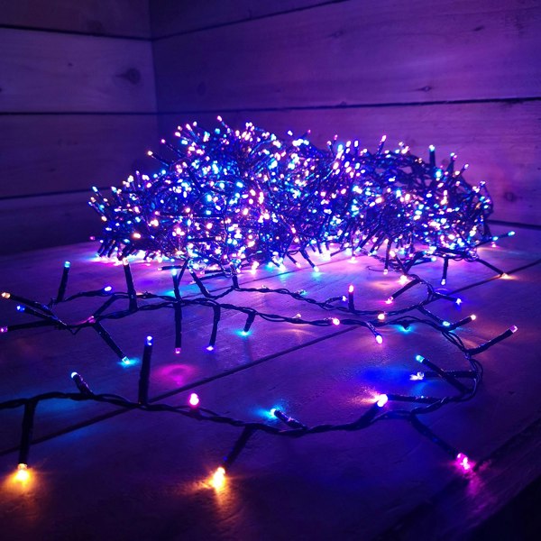 Samuel Alexander 1000 LED 25m Indoor Outdoor Christmas Multi Function Mains Operated String Lights with Timer in Rainbow