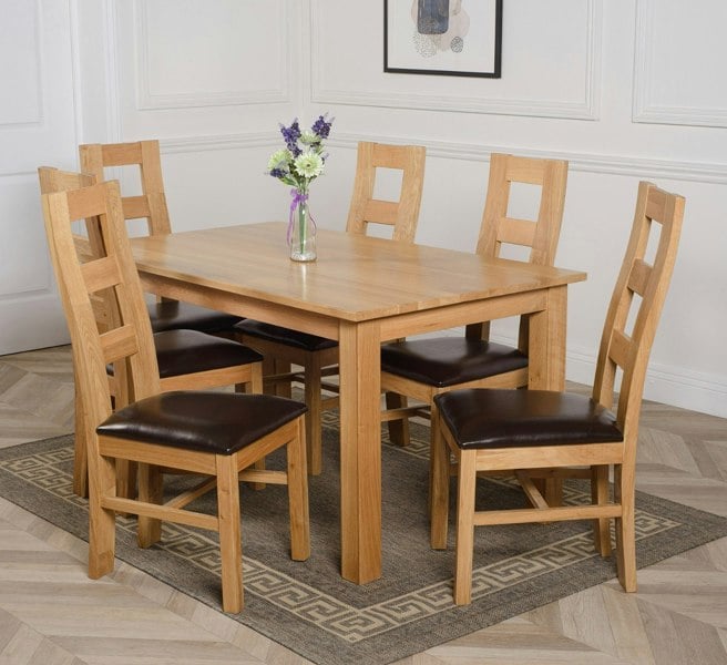 That's Furniture Oslo 150 x 90cm Medium Oak Dining Set with Yale Oak Chairs