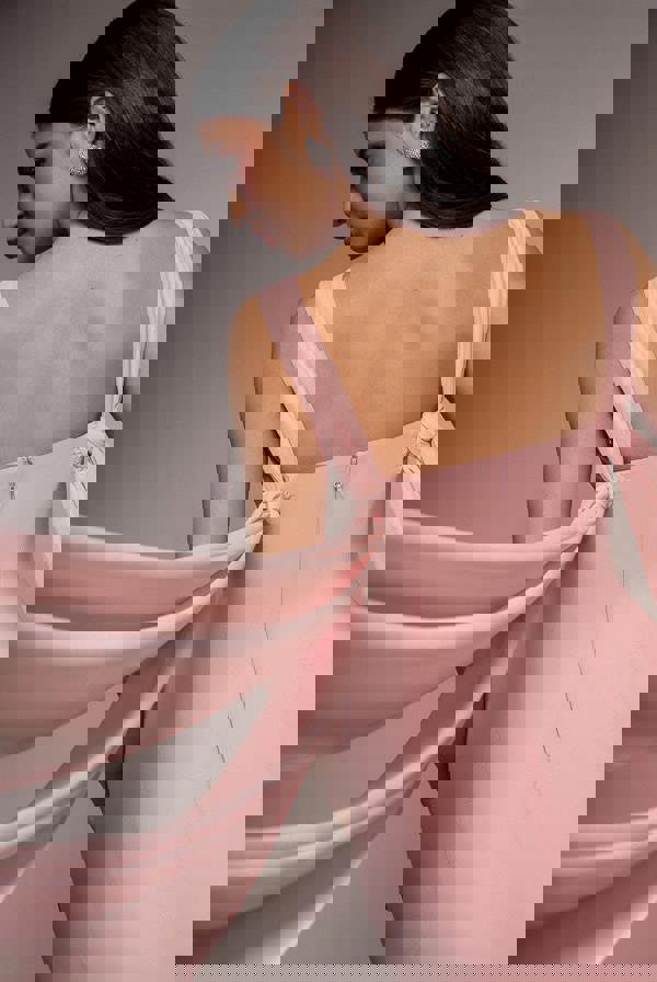 Multiway Cape Chiffon Sweetheart Maxi Dress - Blush Pink DR4848