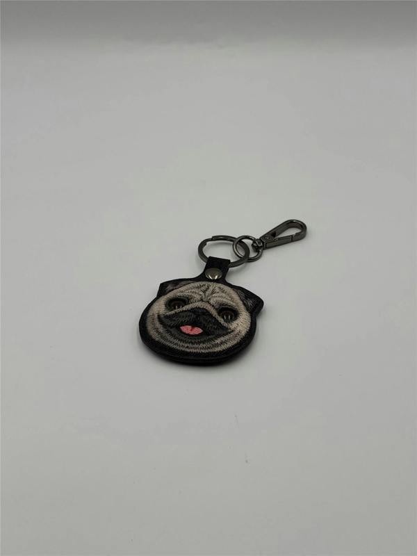 Nimmy Friends Nimmy Big Eye Cute Pet Pug Dog Face Airtag Keychain Black - N-XDY-YSK-09-A