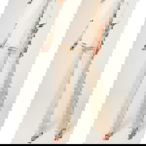 Blue Vanilla Square Rhinestone Trousers