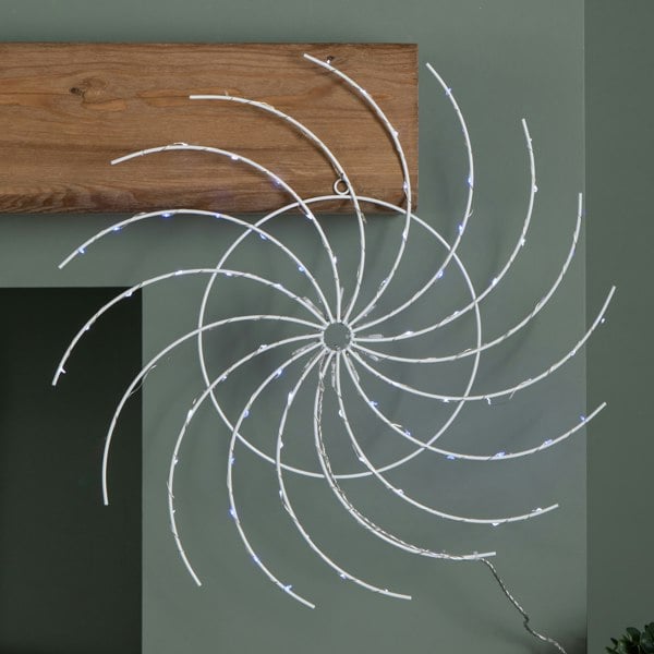 Samuel Alexander 50cm Light up Christmas Catherine Wheel with 96 Blue and White LEDs