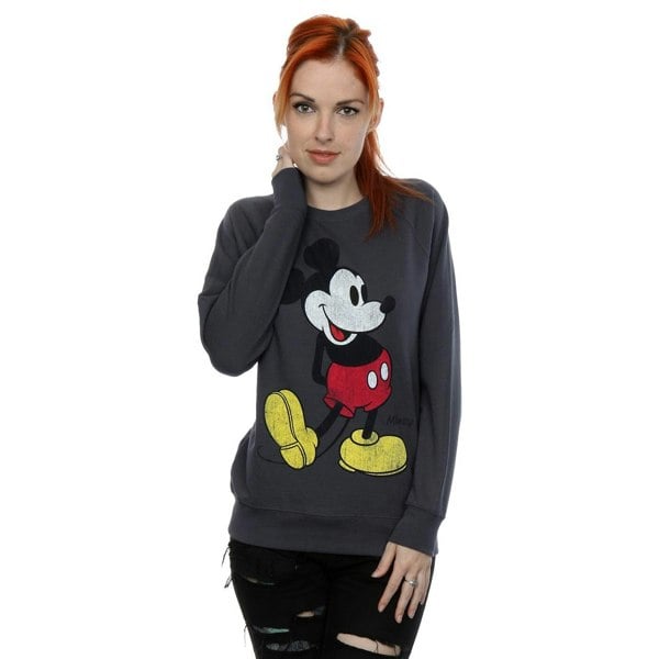 Disney Womens Mickey Mouse Classic Kick Sweatshirt - Dark Heather