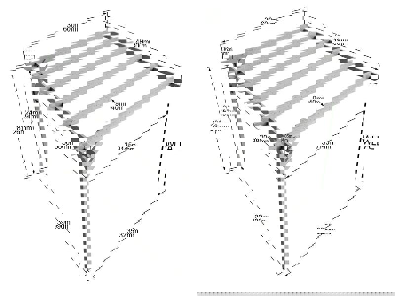 Arbor Garden Solutions Wall Mounted Wooden Pergola Kit - Chamfered Design