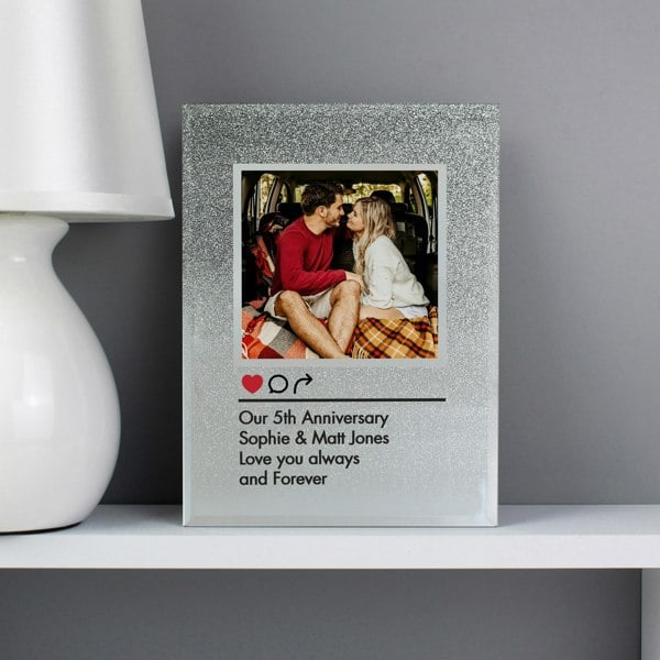 Personalised Memento Company Personalised Instagram Post 4x4 Glitter Glass Photo Frame