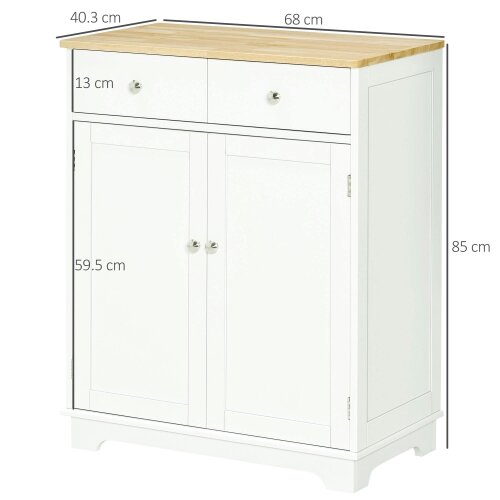 Wyld Haus Colalu Wooden Kitchen Cabinet With Solid Natural Top 2 Doors 2 Drawers