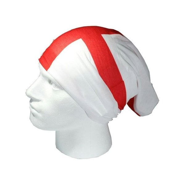 England / St Georges Flag Multifunctional Snood Scarf RUFFNEK® Red/White  – versatile neck warmer for sports fans, events; Rugby, football - Head scarf