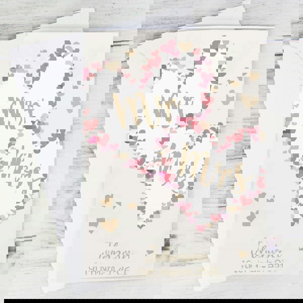 Personalised Memento Company Personalised Mr & Mrs Confetti Hearts Wedding Card