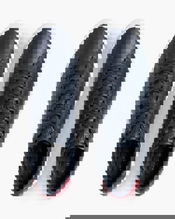 Tommy Hilfiger Premium Dress Nappa Leather Mens Cupsole Trainers - Desert Sky/Red