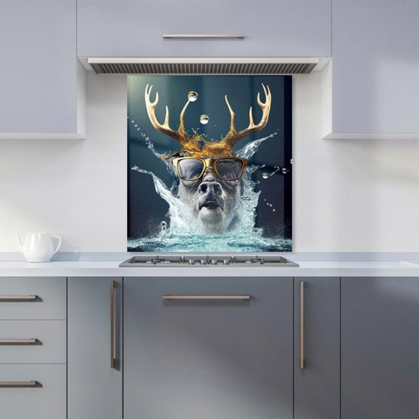 Warren Reed - Designer Stag With Glasses Splashart Kitchen Splashback