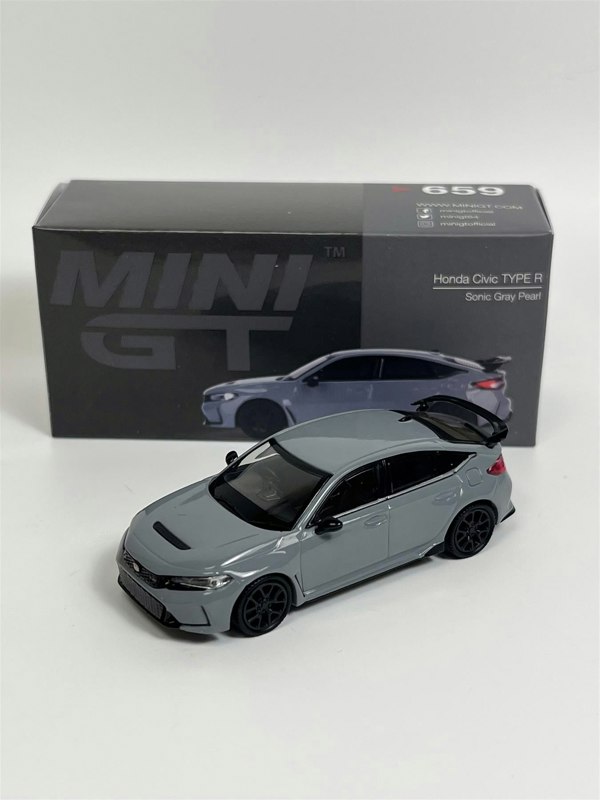 Mini GT Honda Civic Type R Sonic Gray Pearl 2023 RHD 1:64 Scale MGT00659R