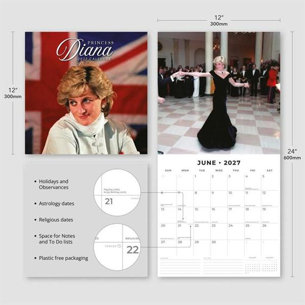 Princess Diana Calendar 2027, Wall Calendars, Month To View, History & Literature, Gift