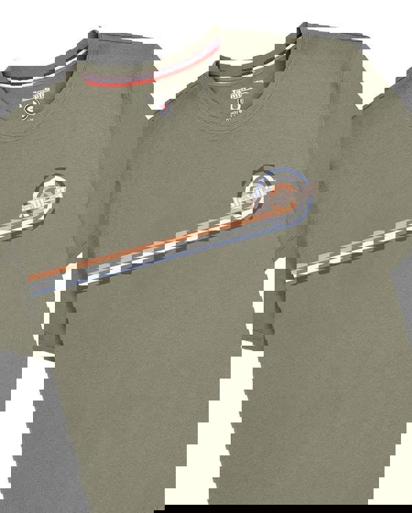 Lambretta Mens Classic Retro Stripe Logo Mod Ska Casual T-Shirt